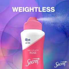 Secret Dry Spray provides up to 48-hour protection against sweat and odor.