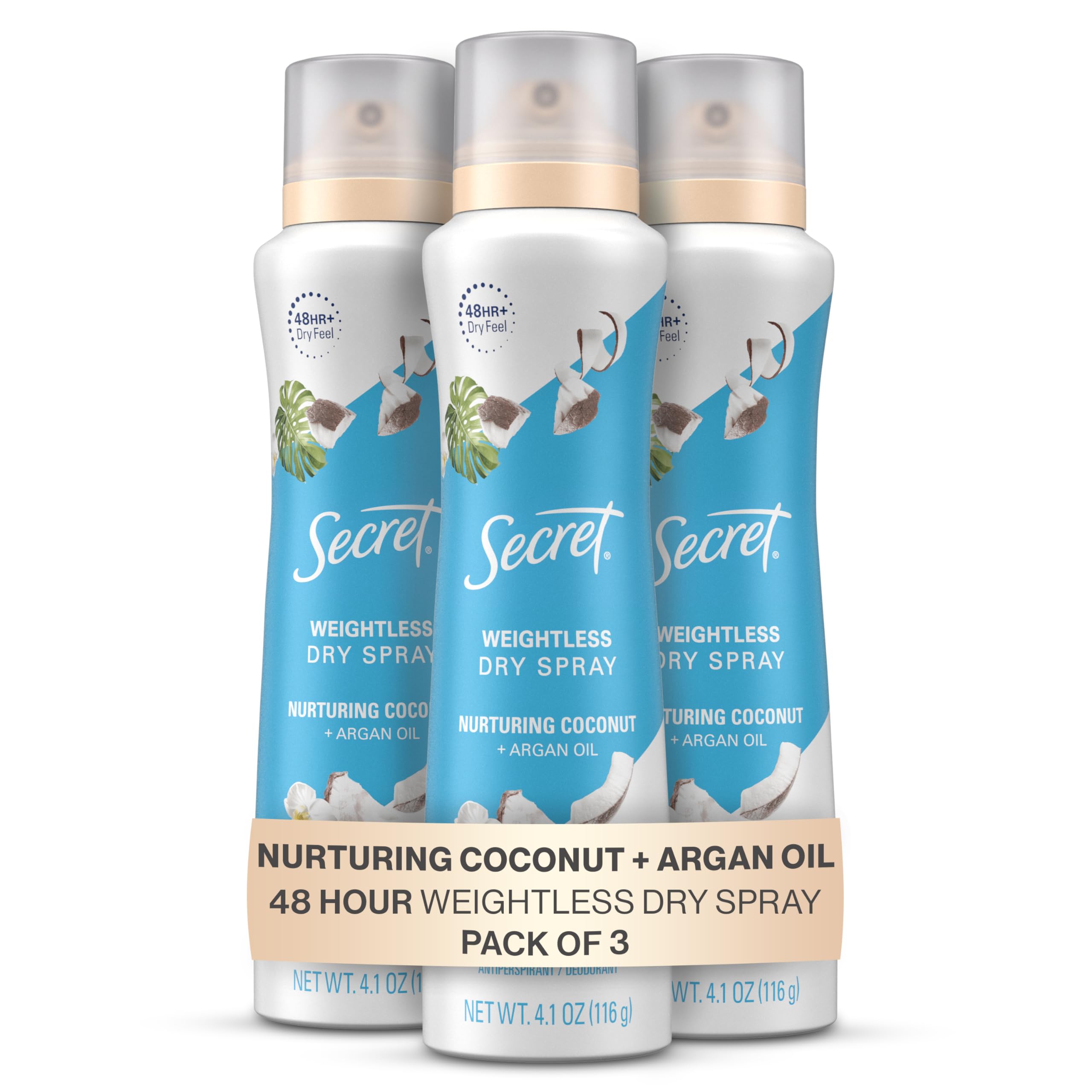 Secret dry spray antiperspirant bottle ready for daily wear with 48-hour protection.