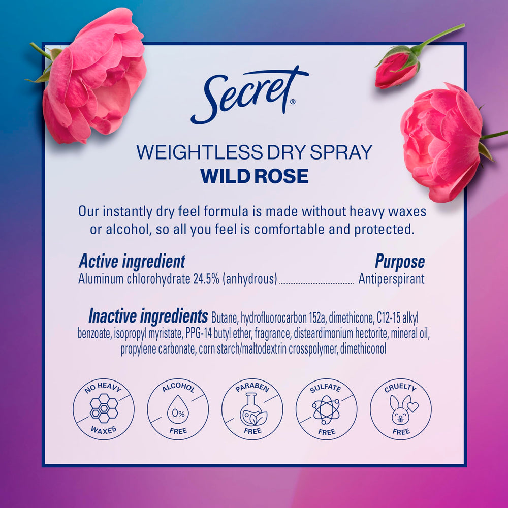 Secret Dry Spray during gym workout shows sweat-ready protection.