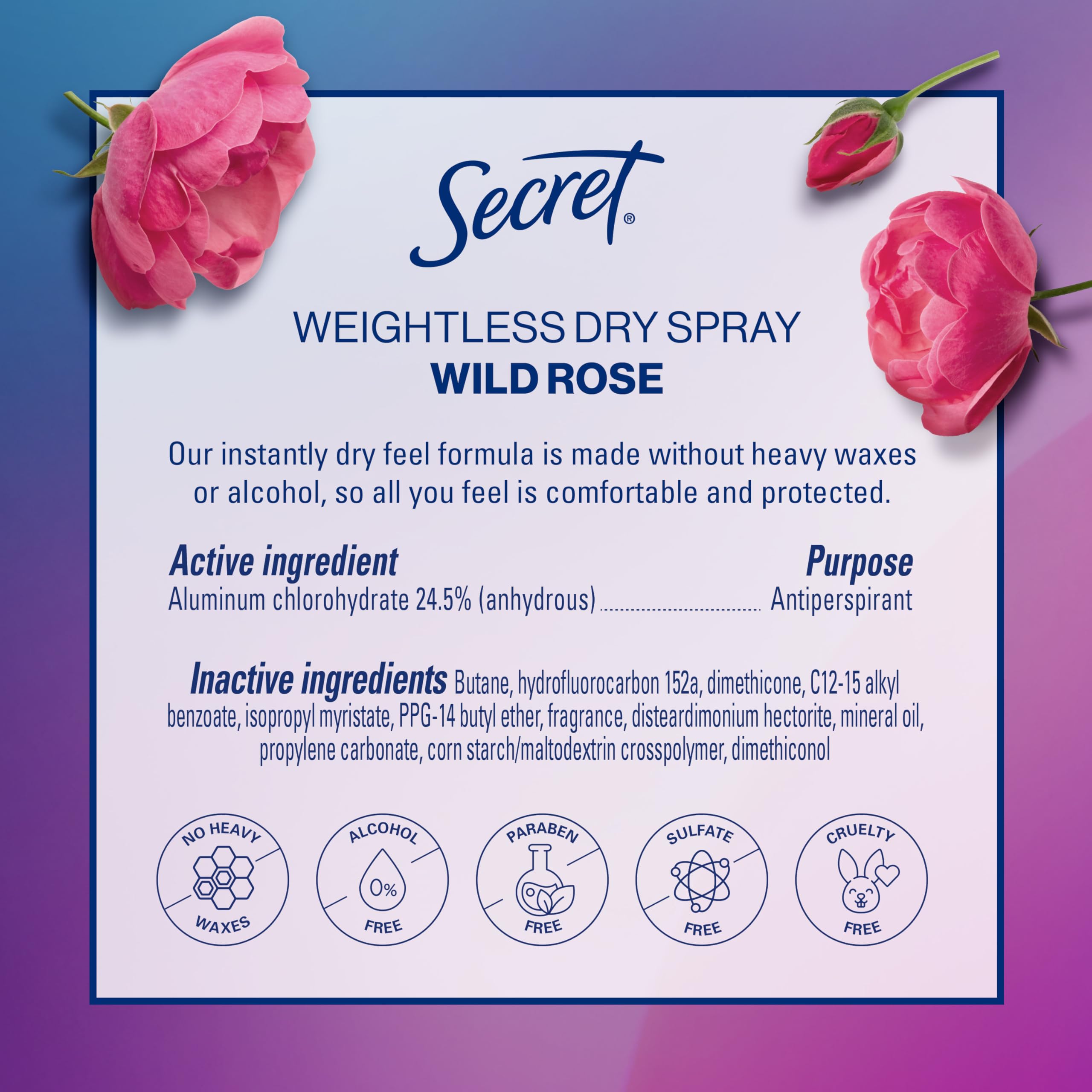 Secret Dry Spray pack-of-3 display highlights value and consistent protection.