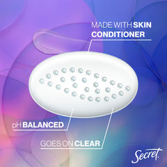 Secret Fresh antiperspirant pH-balancing minerals support comfortable skin daily.