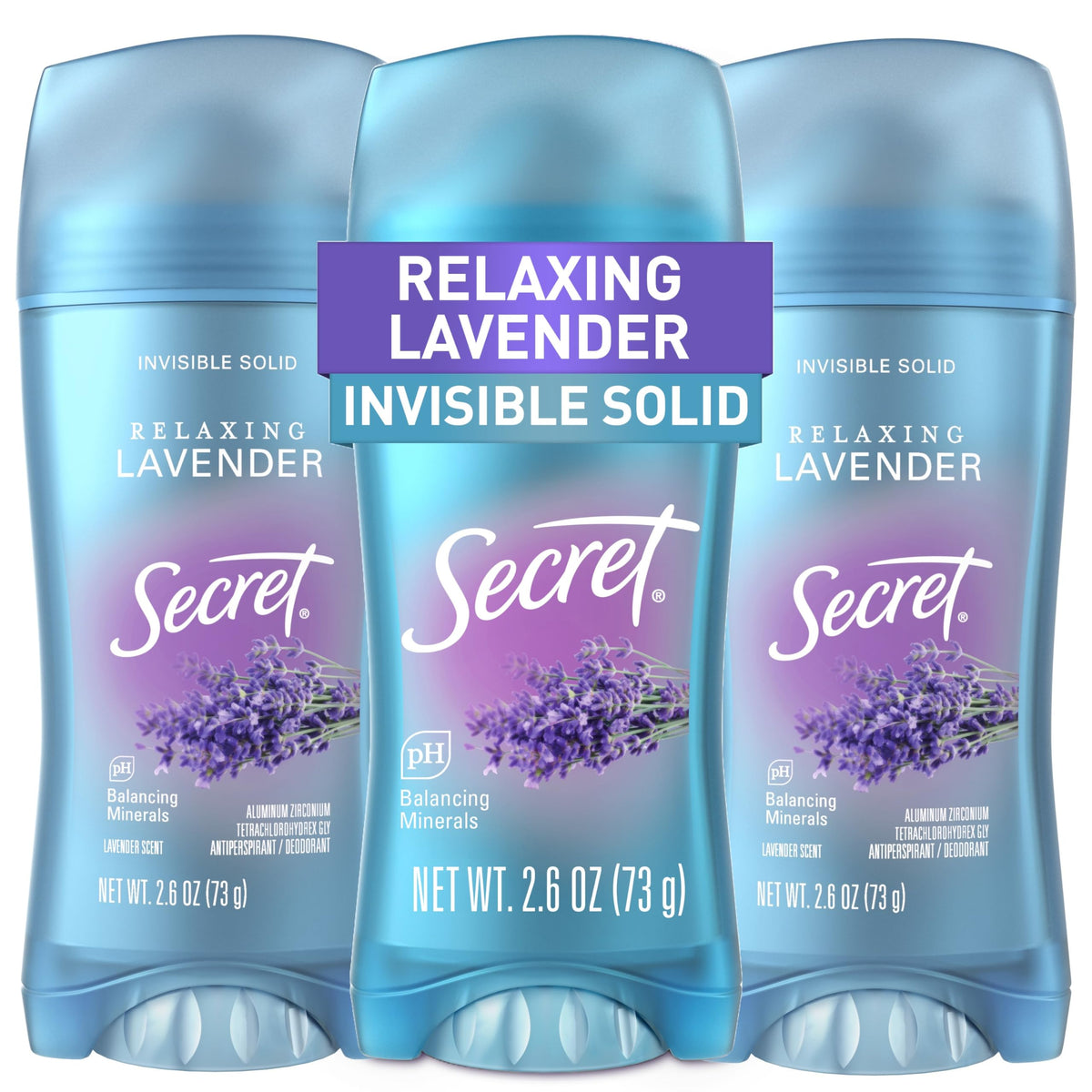 Secret Fresh pack of 3 front view for extended daily confidence