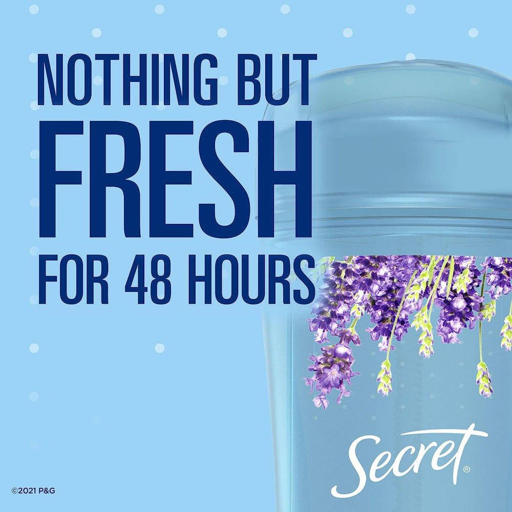 Secret Lavender invisible solid application swipe highlights smooth, dry feel.