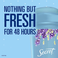 Secret Lavender invisible solid application swipe highlights smooth, dry feel.