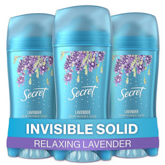 Secret Lavender invisible solid pack3 shot shows bundle for daily protection.
