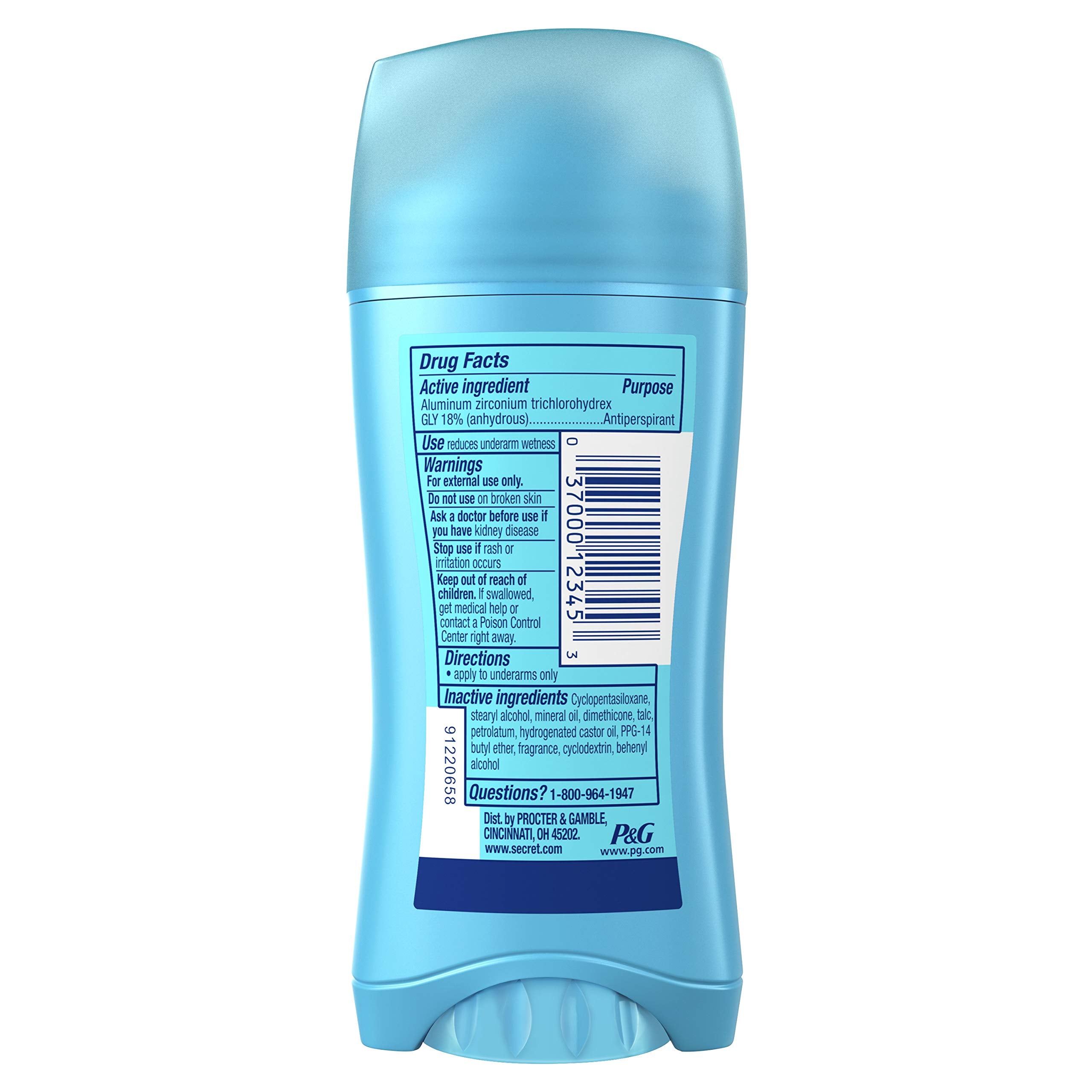 Secret-original-womens-invisible-solid-anti-perspirant closeup reveals dry, invisible coverage