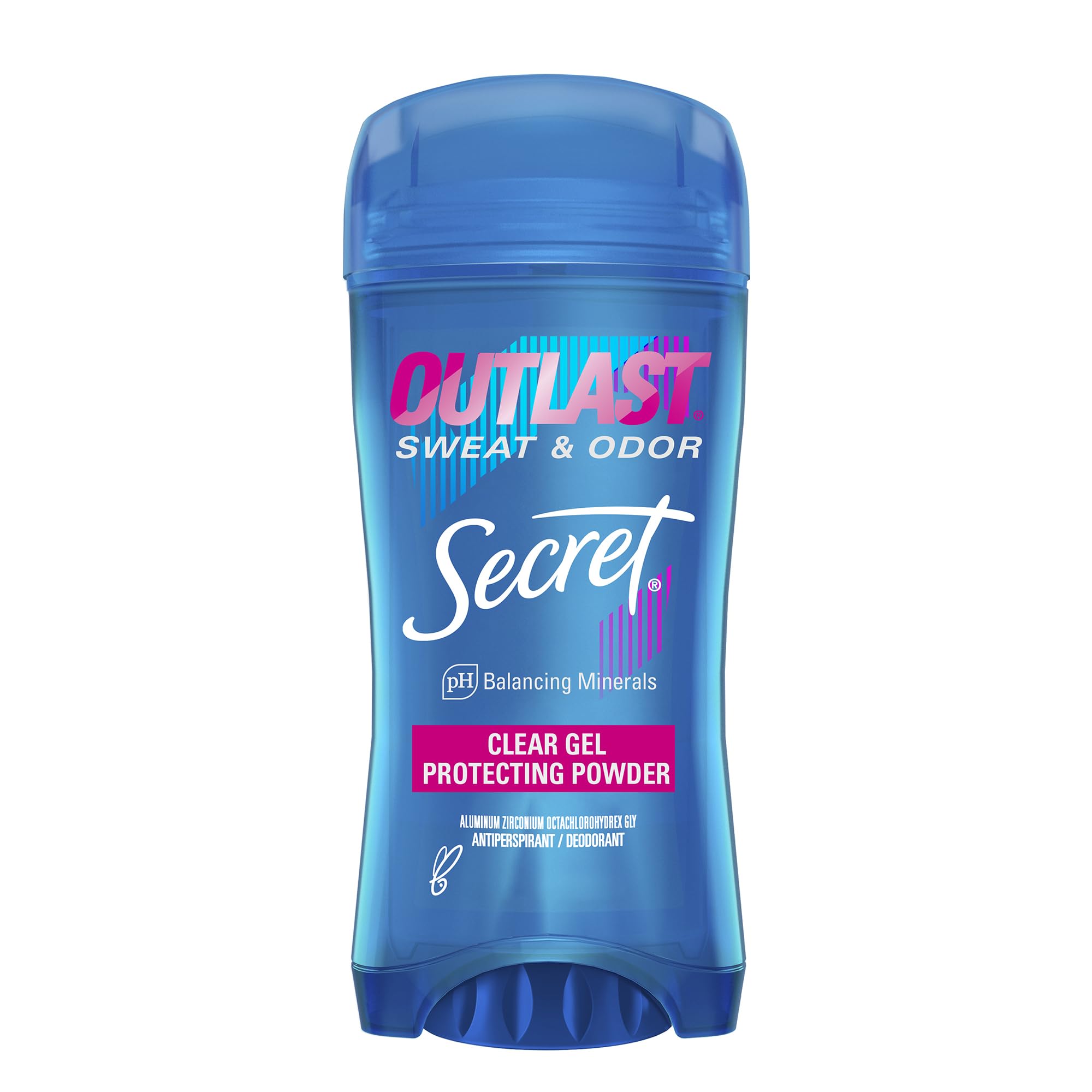 Secret Outlast antiperspirant bottle with clear gel offering all-day sweat protection.