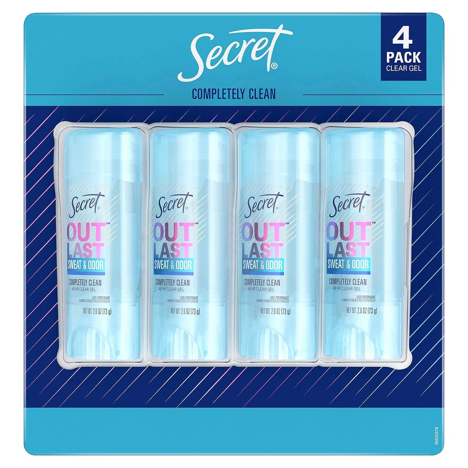 Secret Outlast Clear Gel deodorant bottle—front view highlighting long-lasting odor protection