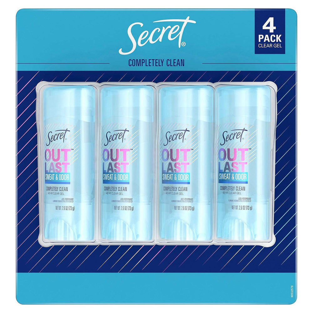 Secret Outlast Clear Gel deodorant bottle—front view highlighting long-lasting odor protection