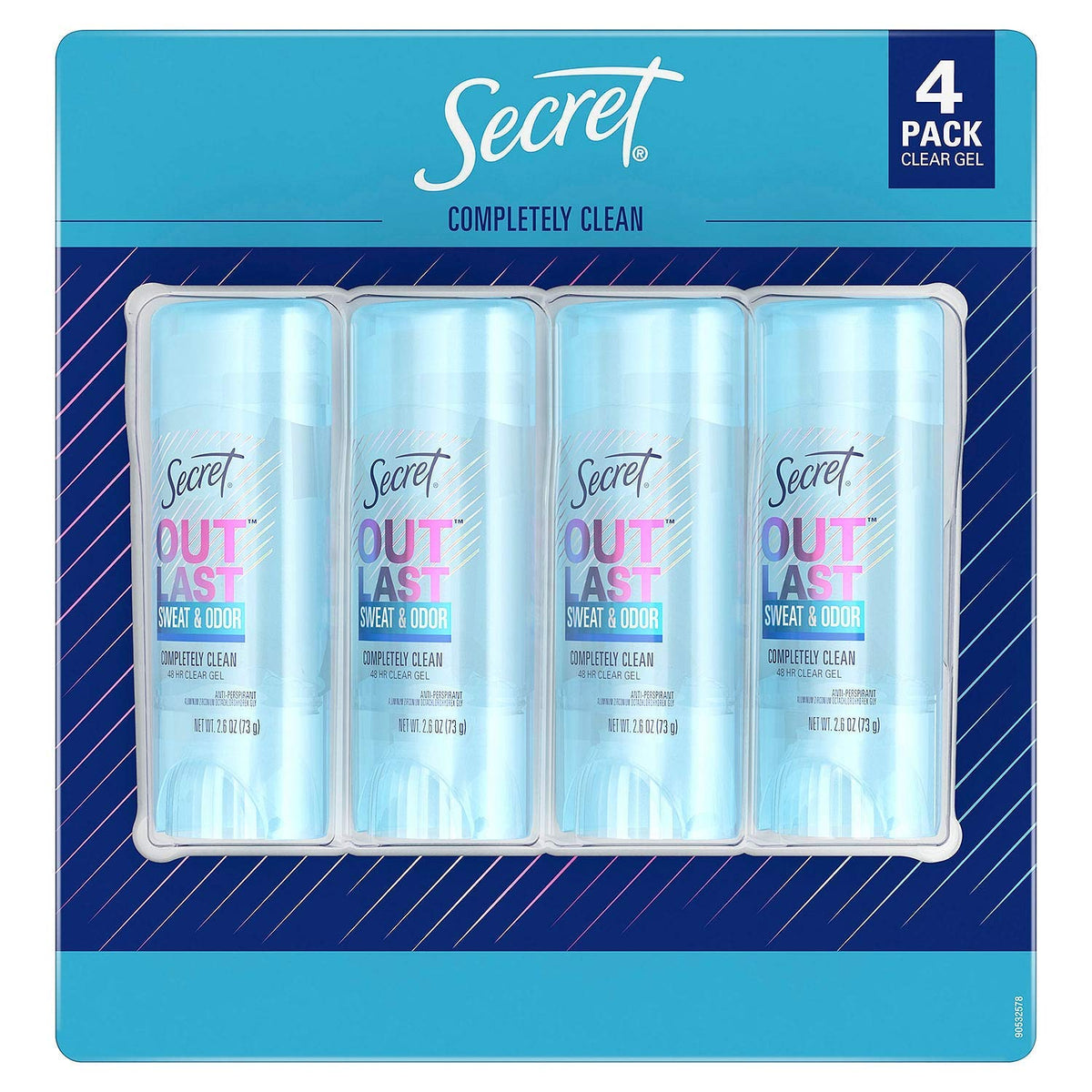 Secret Outlast Clear Gel deodorant bottle—front view highlighting long-lasting odor protection