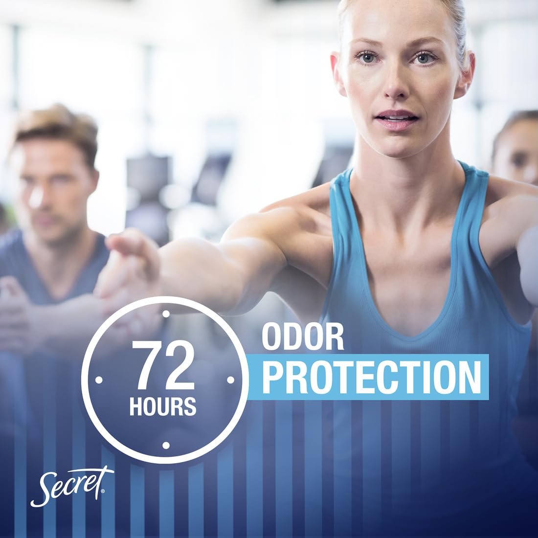 Secret Outlast Clear Gel bottle back with usage and scent cues for everyday wear