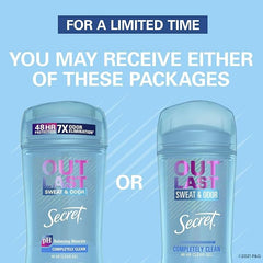 Secret Outlast Clear Gel bottle cap-off demonstrates easy application.