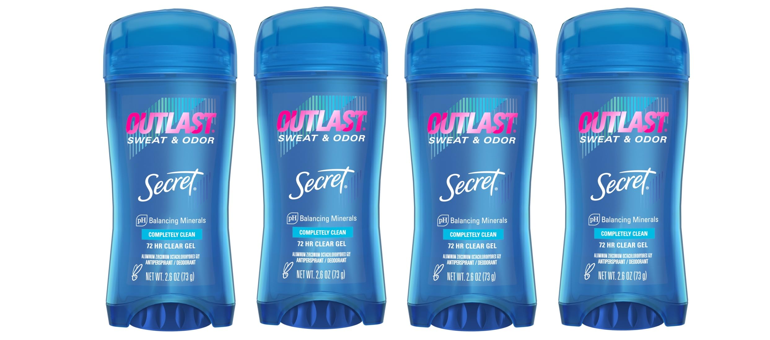 Secret Outlast Clear Gel bottle front showing sleek packaging and implied 48-hour protection