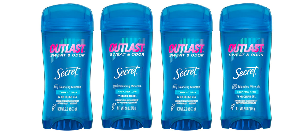 Secret Outlast Clear Gel bottle front showing sleek packaging and implied 48-hour protection