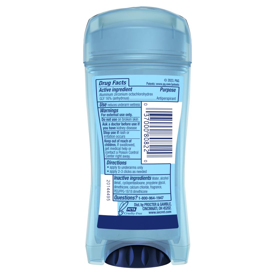 Secret Outlast Clear Gel pack of four highlighting value and continuous protection