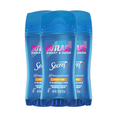 Secret Outlast bottle-application delivers long-lasting freshness for busy, active days.