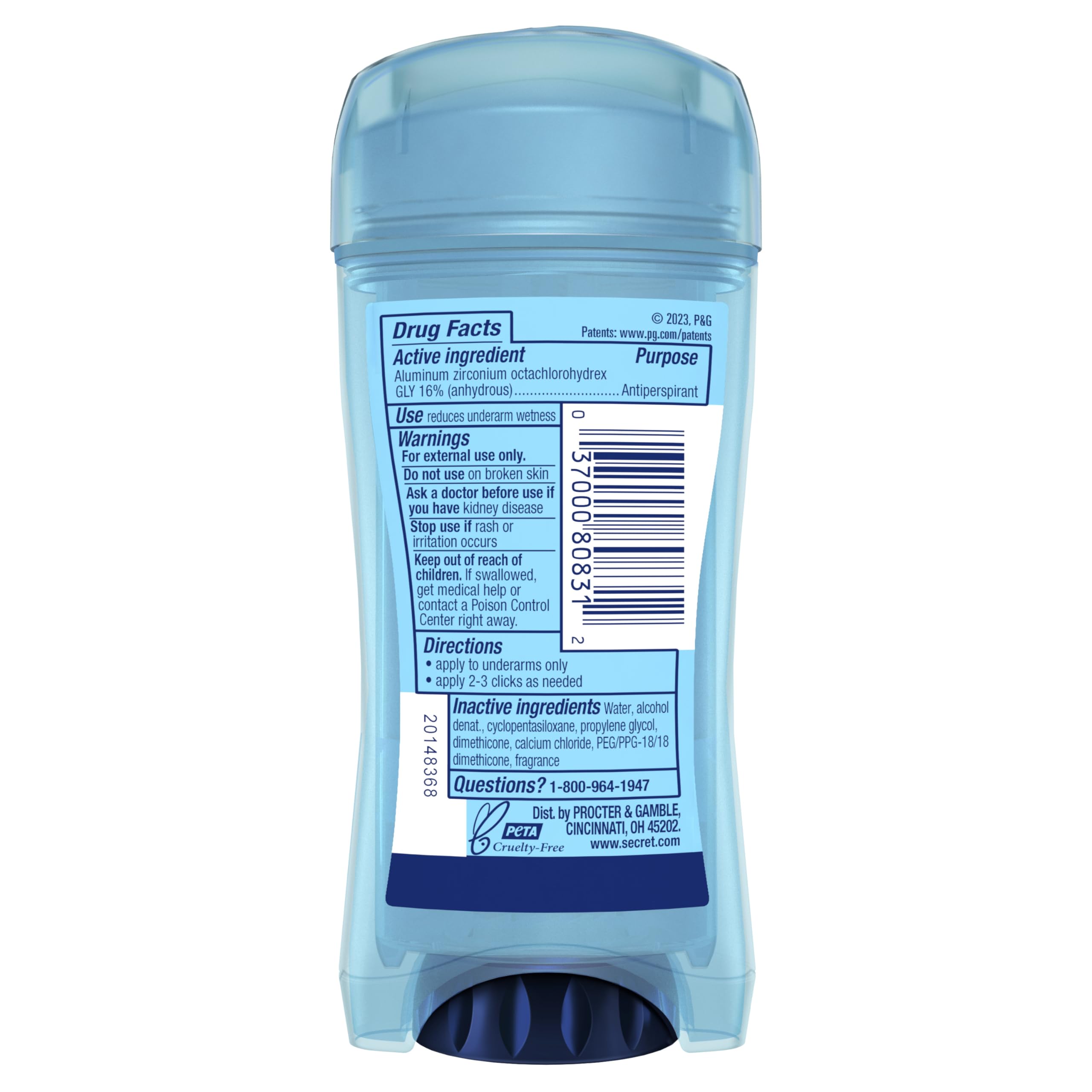Secret Outlast unscented-bottle demonstrates gentle skin compatibility during long workdays.