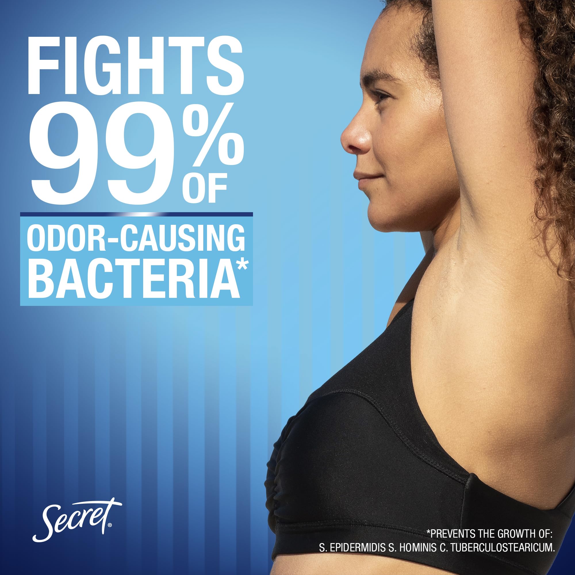 Secret Protecting Powder packaging highlights long-lasting odor control.