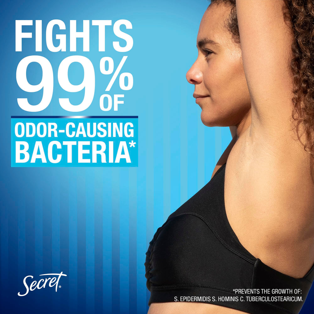 Secret Protecting Powder packaging highlights long-lasting odor control.