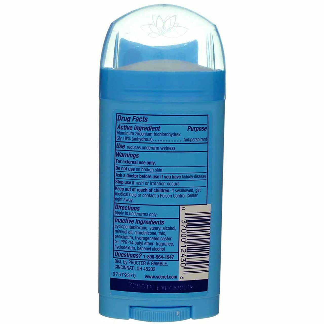 Secret Spring Breeze deodorant solid close-up emphasizes smooth application and fragrance.