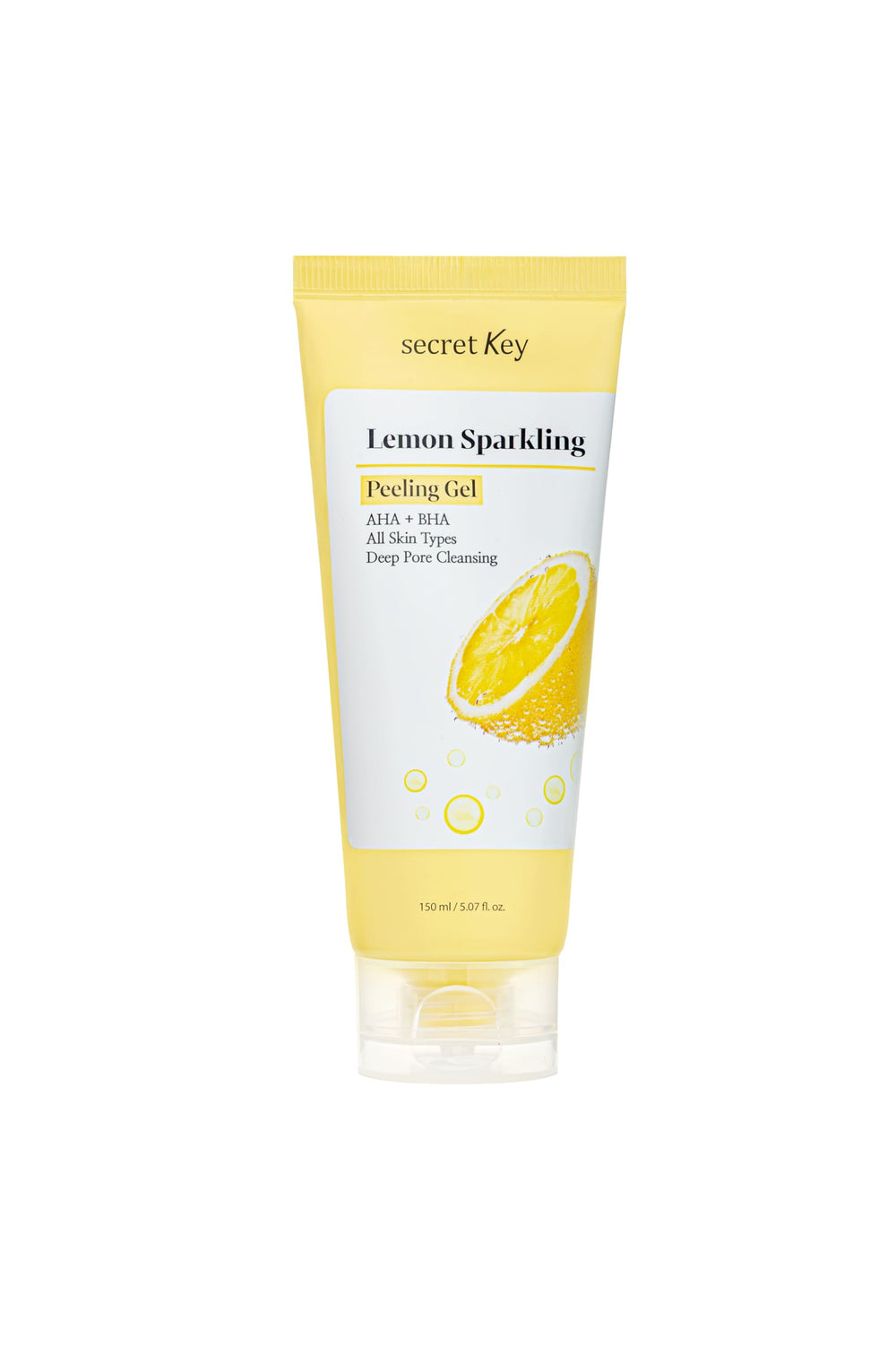 Secret Key Lemon Sparkling Peeling Gel bottle—brightening exfoliation for sensitive skin
