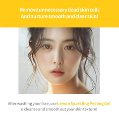 Secret Key Lemon Sparkling Peeling Gel being massaged for gentle exfoliation and pore cleansing
