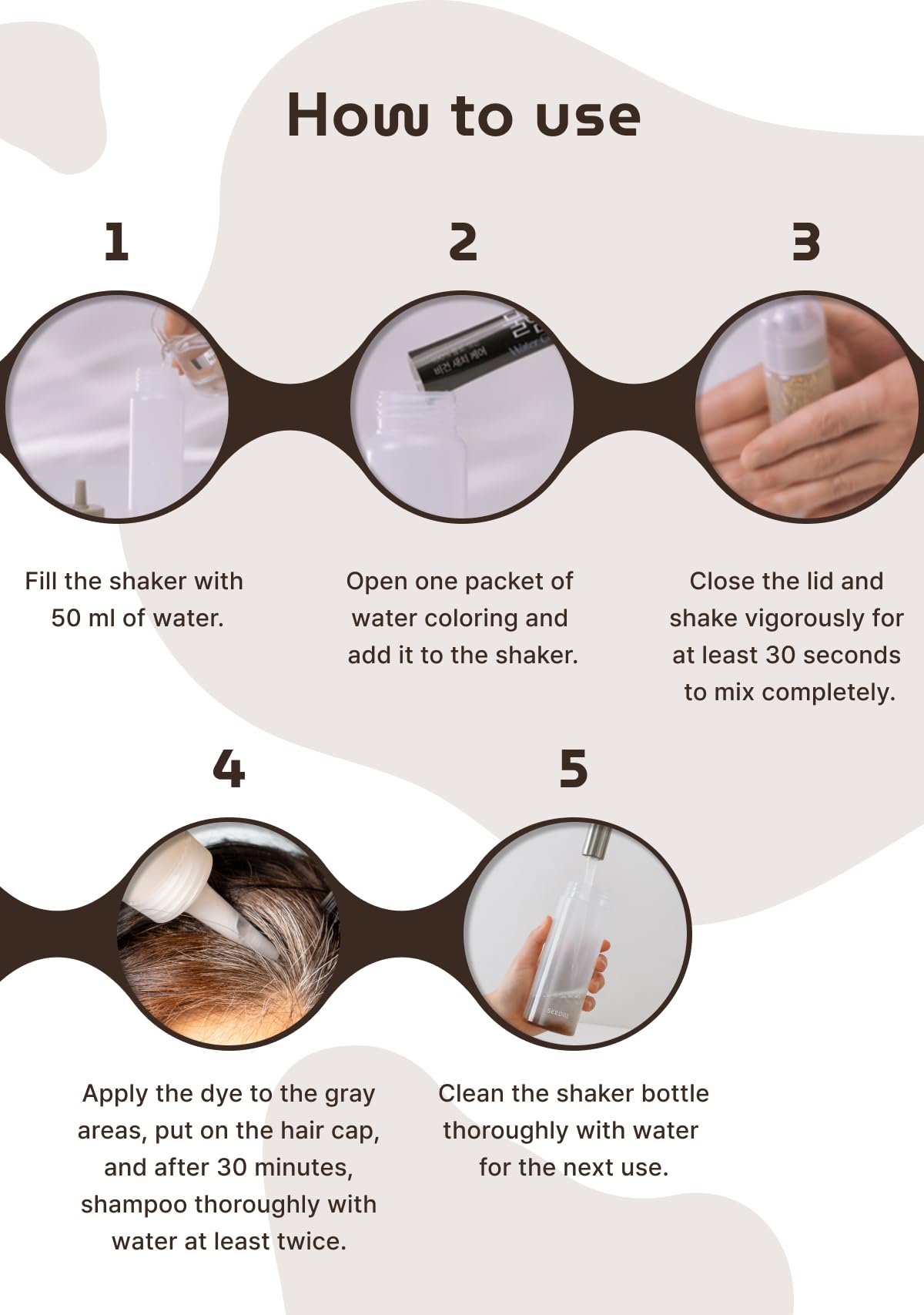 SEEDBEE gray hair coverage on straight hair blends naturally.