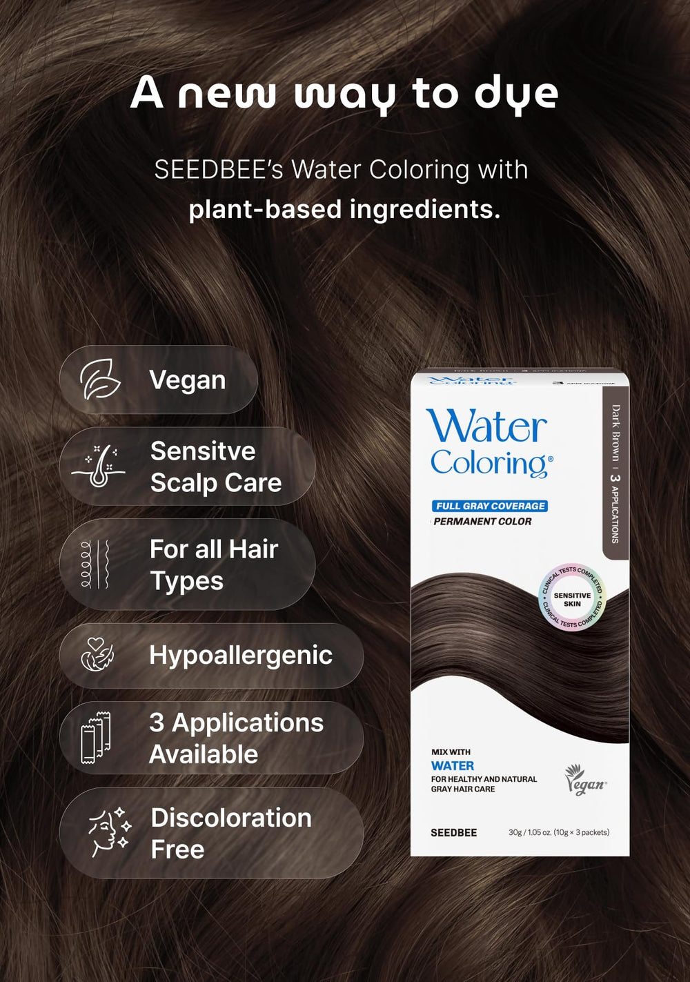 SEEDBEE shaker with packets ready for at-home color application.