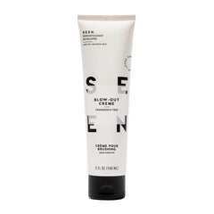 SEEN Blow-Out Creme bottle shown for fragrance-free styling and frizz control