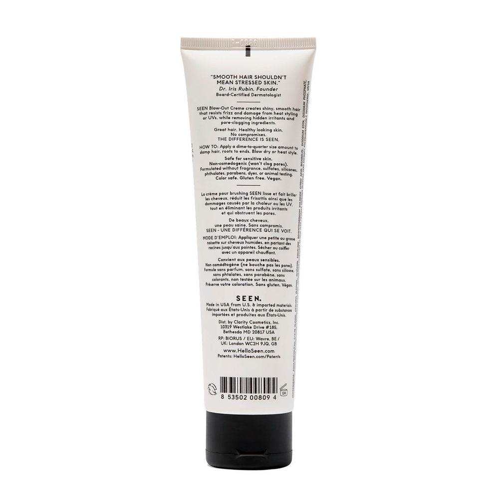 SEEN Blow-Out Creme demonstrating frizz control on hair strands