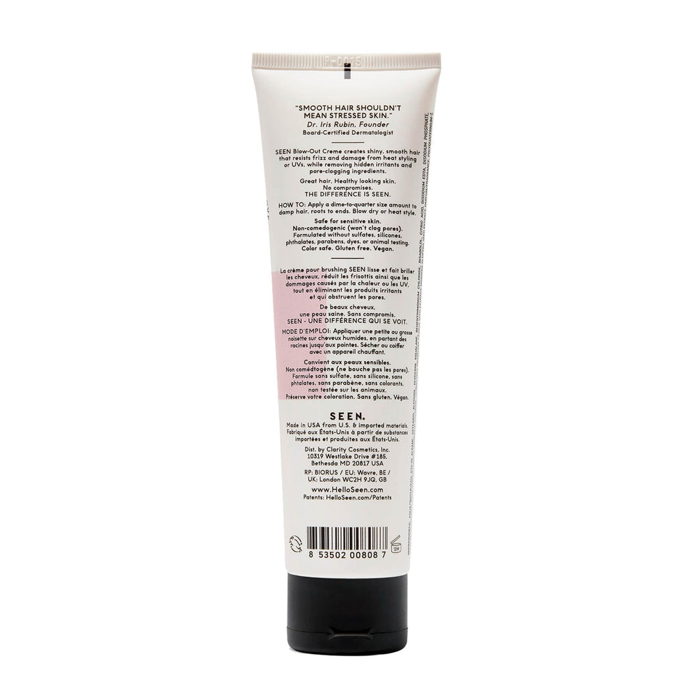 SEEN Blow-Out Creme heat-protection-450f shields hair during styling sessions.