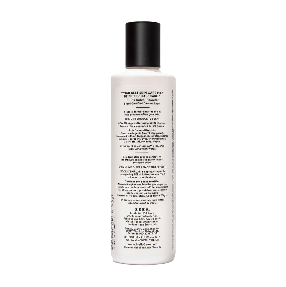 SEEN Conditioner fragrance-free application on hair for detangling and shine