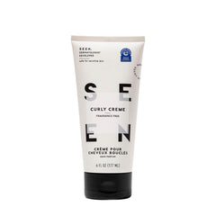 SEEN Curly Creme jar front highlighting fragrance-free curl defining cream for defined curls