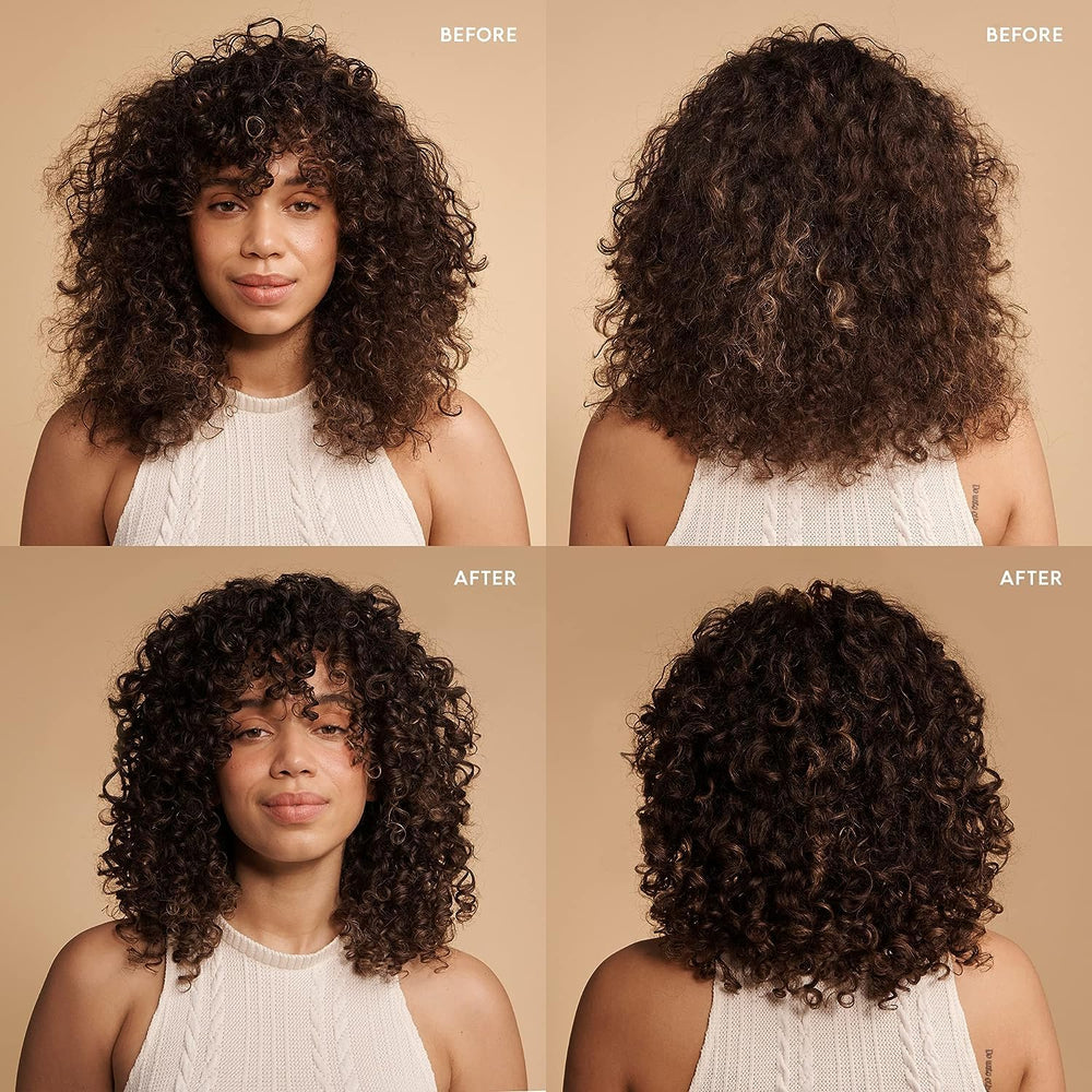 SEEN Curly On The Go Kit frizz-control close-up illustrates reduced-frizz benefit.