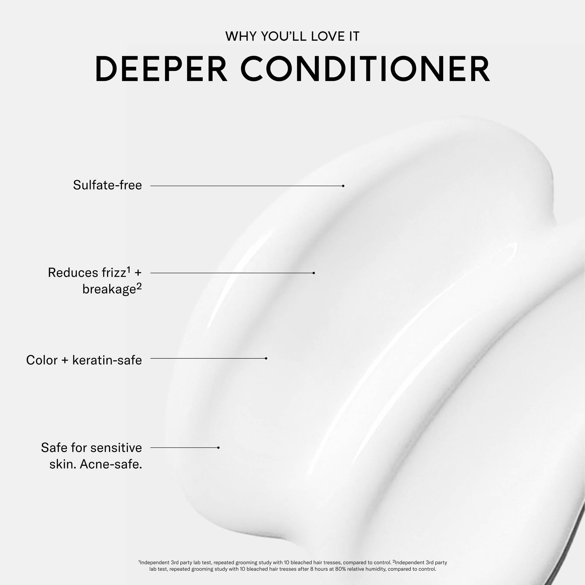 Dispense pump on SEEN Deeper Conditioner fragrance-free bottle for easy use