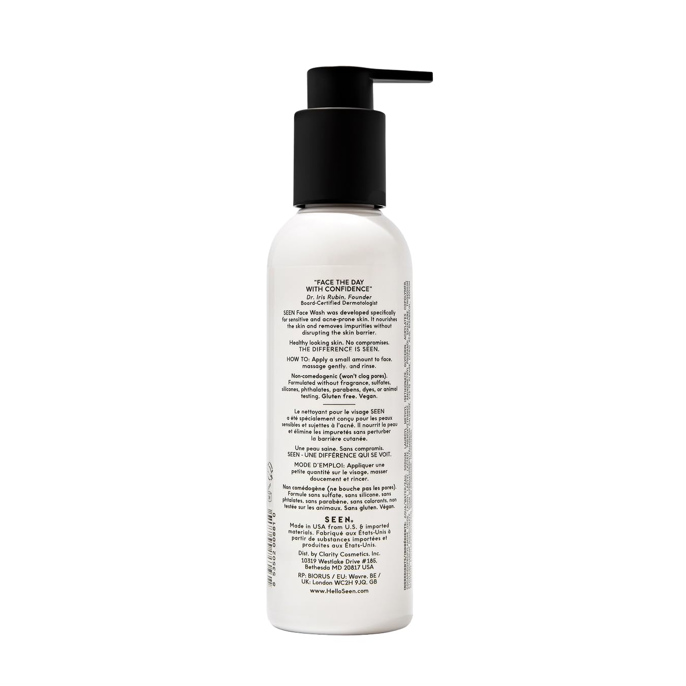 SEEN Face Wash with bisabolol ingredient providing soothing touch after cleansing