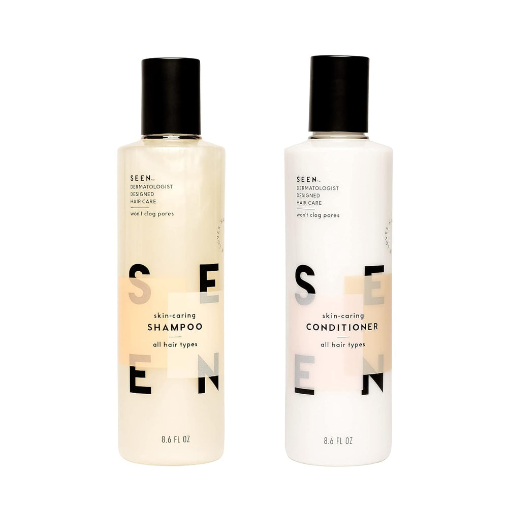 SEEN shampoo bottle with lush lather for gentle cleansing