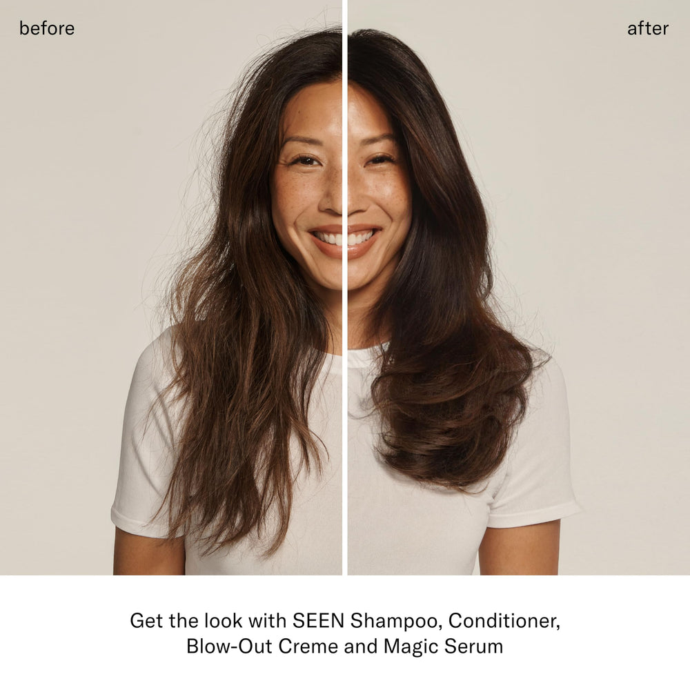 SEEN Shampoo on color-treated hair, highlighting color-safe protection