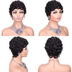 SeFiSha pixie wig bangs side profile for versatile quick looks