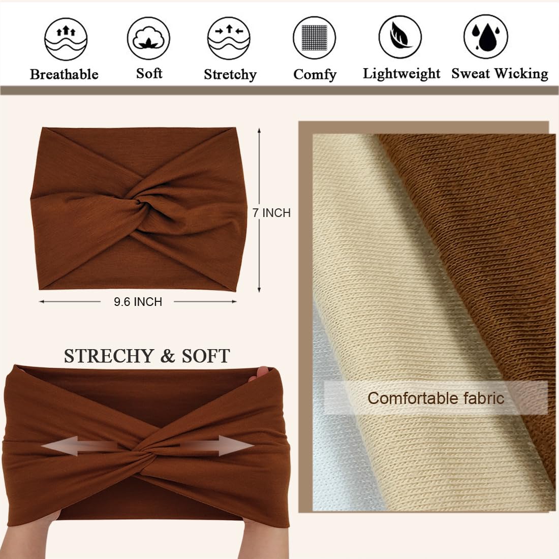 Sefiinh extra wide headbands twist style demonstrating versatile styling options