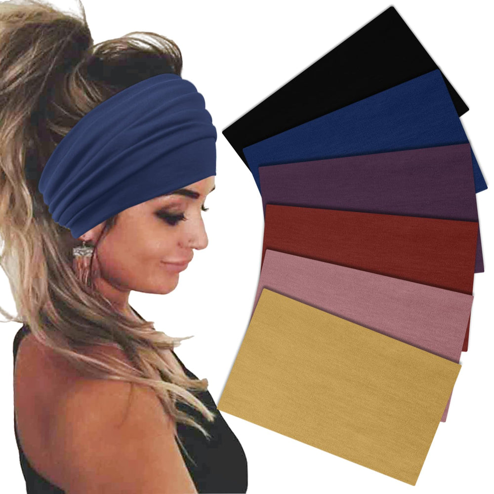 Sefiinh wide headband beige keeps sweat away during workouts and daily wear