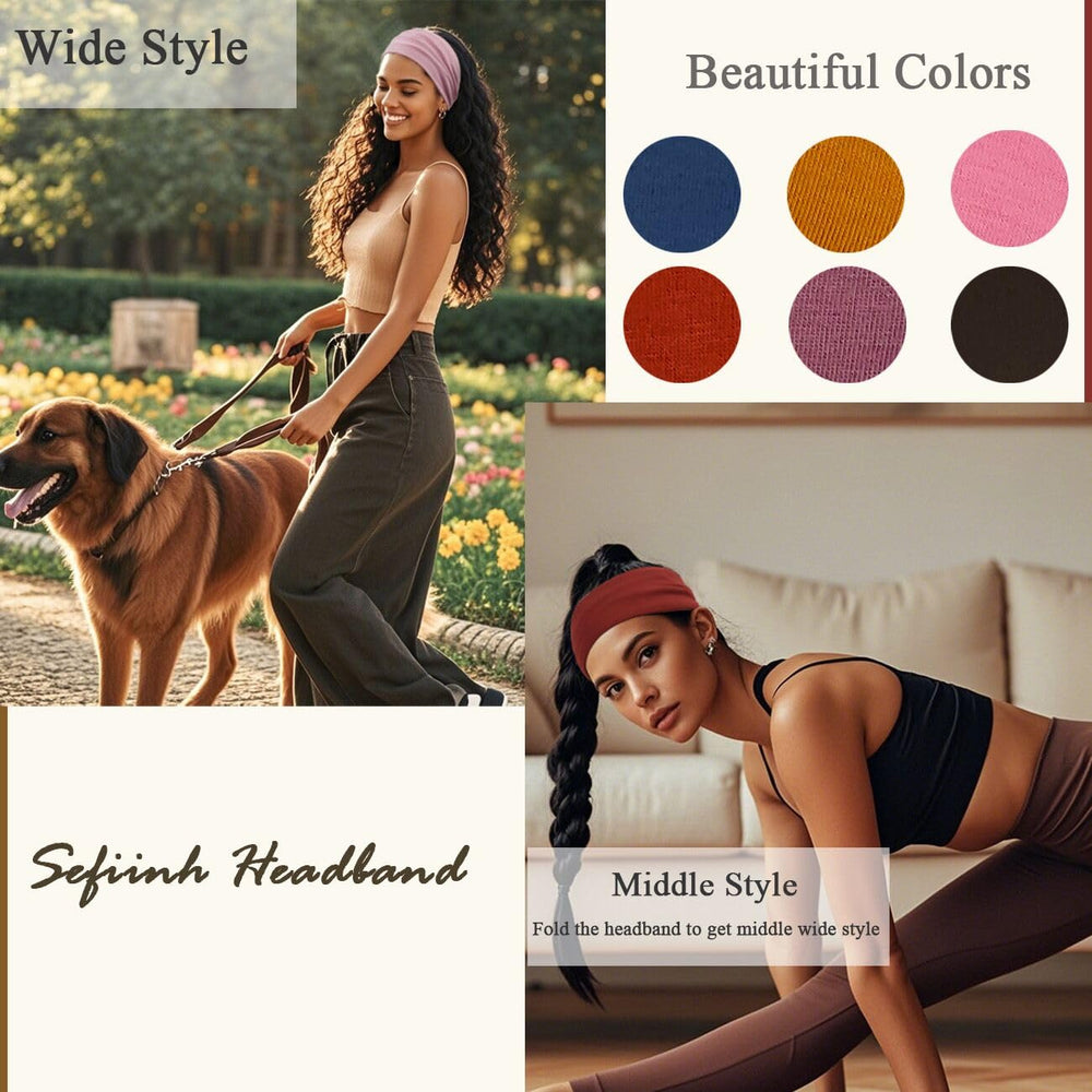 Sefiinh wide headband graphite anchors hair during workouts and study