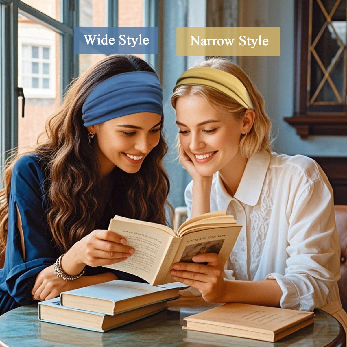 Sefiinh wide headband rose secures hair in windy days and casual looks