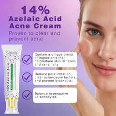 Sefralls azelaic acid cream tube side view suggests pore-friendly treatment.