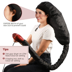 Segbeauty extra-large hood cap accommodates long hair and bulky styles for even heat.
