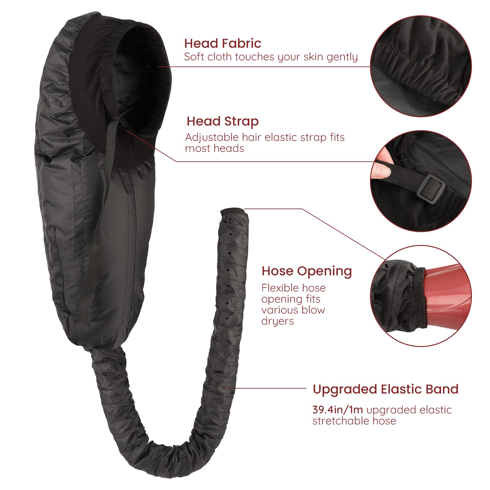 Segbeauty upgraded elastic band frees hands while you style during drying.