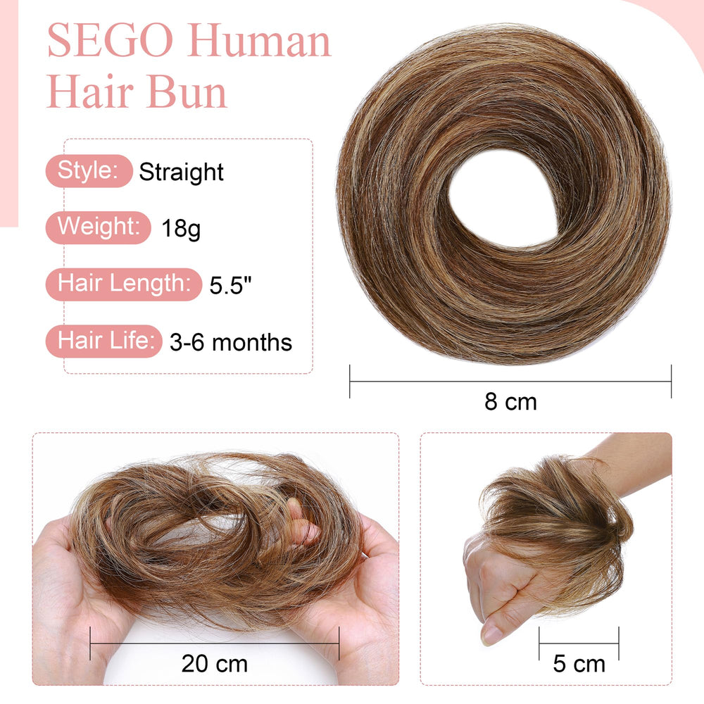 SEGO messy bun donut style shows secure wrap and natural lift