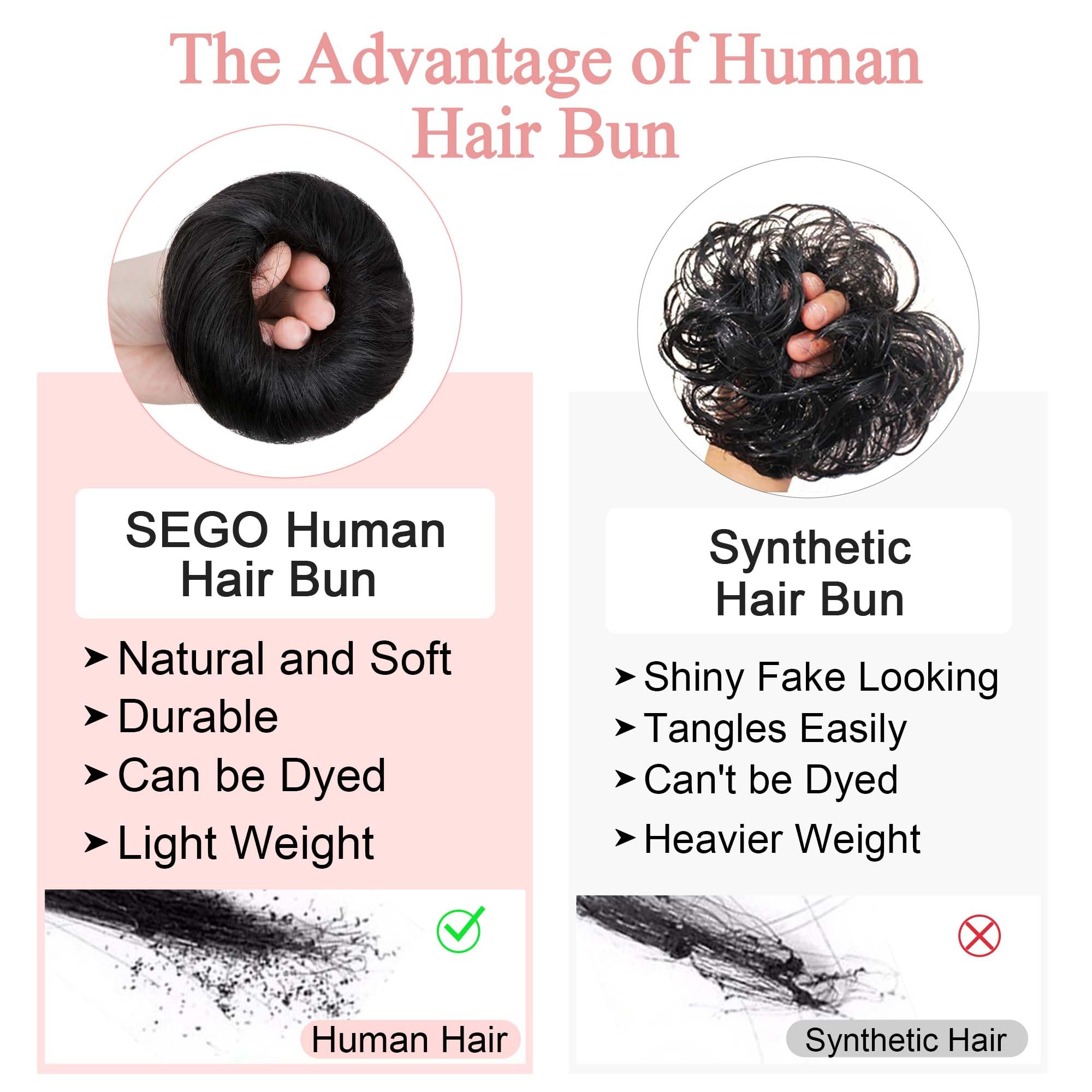 SEGO messy bun side look reveals hidden elastic support and volume