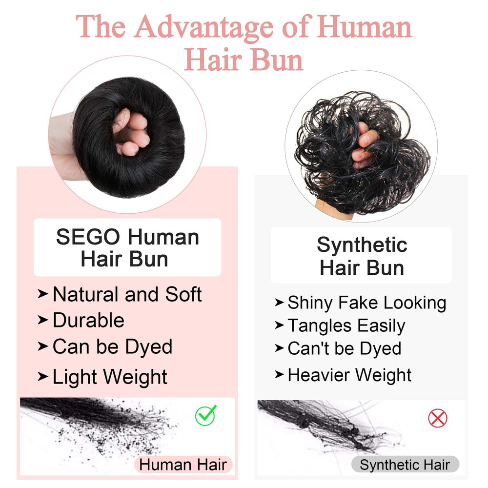 SEGO messy bun side look reveals hidden elastic support and volume