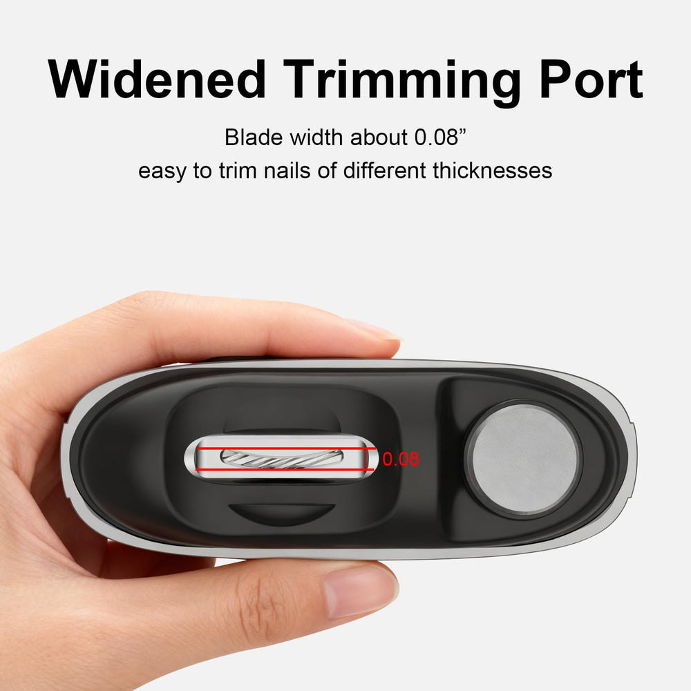 SehrPraks electric nail clipper 3in1 trims, files, and polishes nails at home.